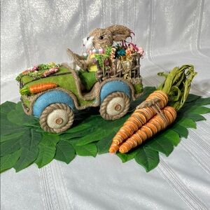 Easter Bunny in Green and Blue Car Decor